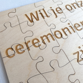 Puzzel van hout | Ceremoniemeester