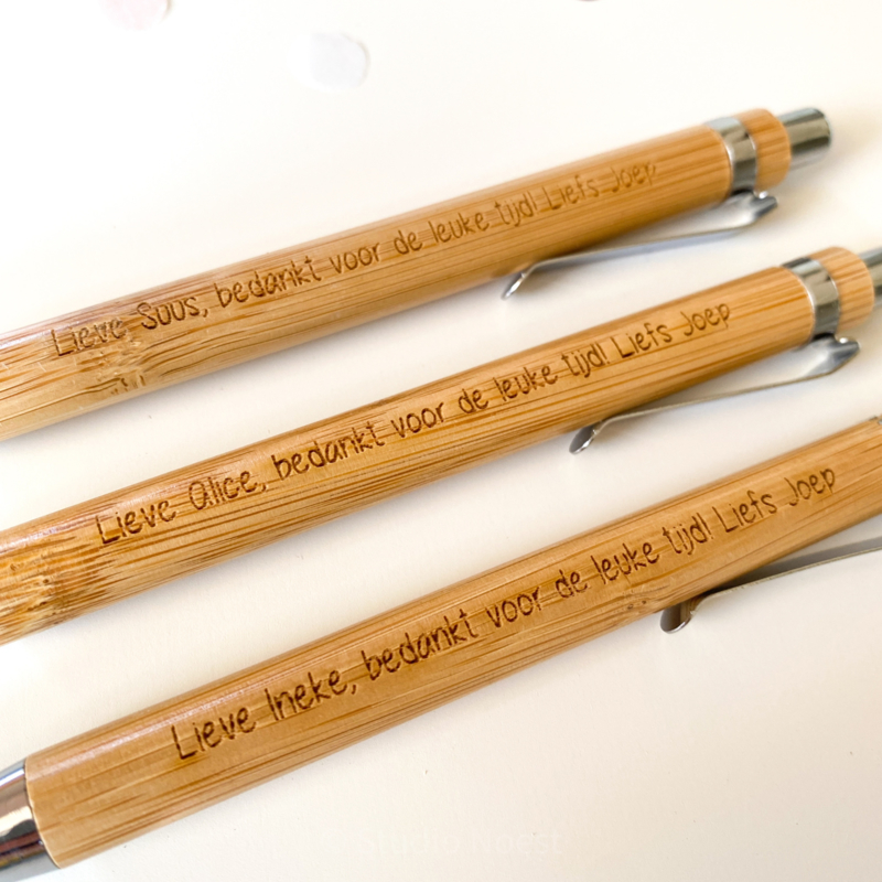 zelfmoord lever beschaving Houten pen met eigen tekst | Alle producten | Studio Noest