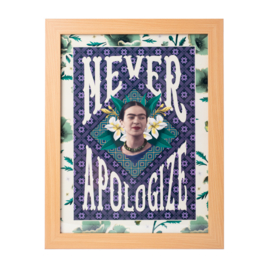 Frida Kahlo Art print 'Never Apologize' in lijst