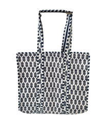 Shoppingbag / Strandtas Kantha Blanc Blue 47x38 cm