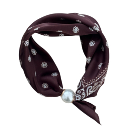 Parelsjaal Magnetische Parel Brown Paisley