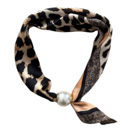 Parelsjaal Magnetische Parel Jaguar Print