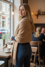 Cashmere Sjaal zacht wol 180x70 cm camel