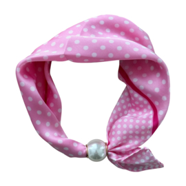 Parelsjaal Magnetische Parel Pink Dotted