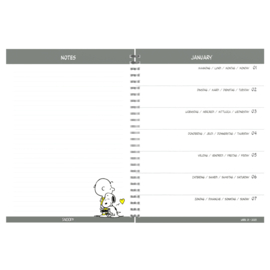 Peanuts Snoopy Bureau Agenda 2025 A5 Wire-O  4Talig