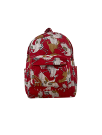 Rugtas / Backpack Kantha Red White birds 40x28 cm