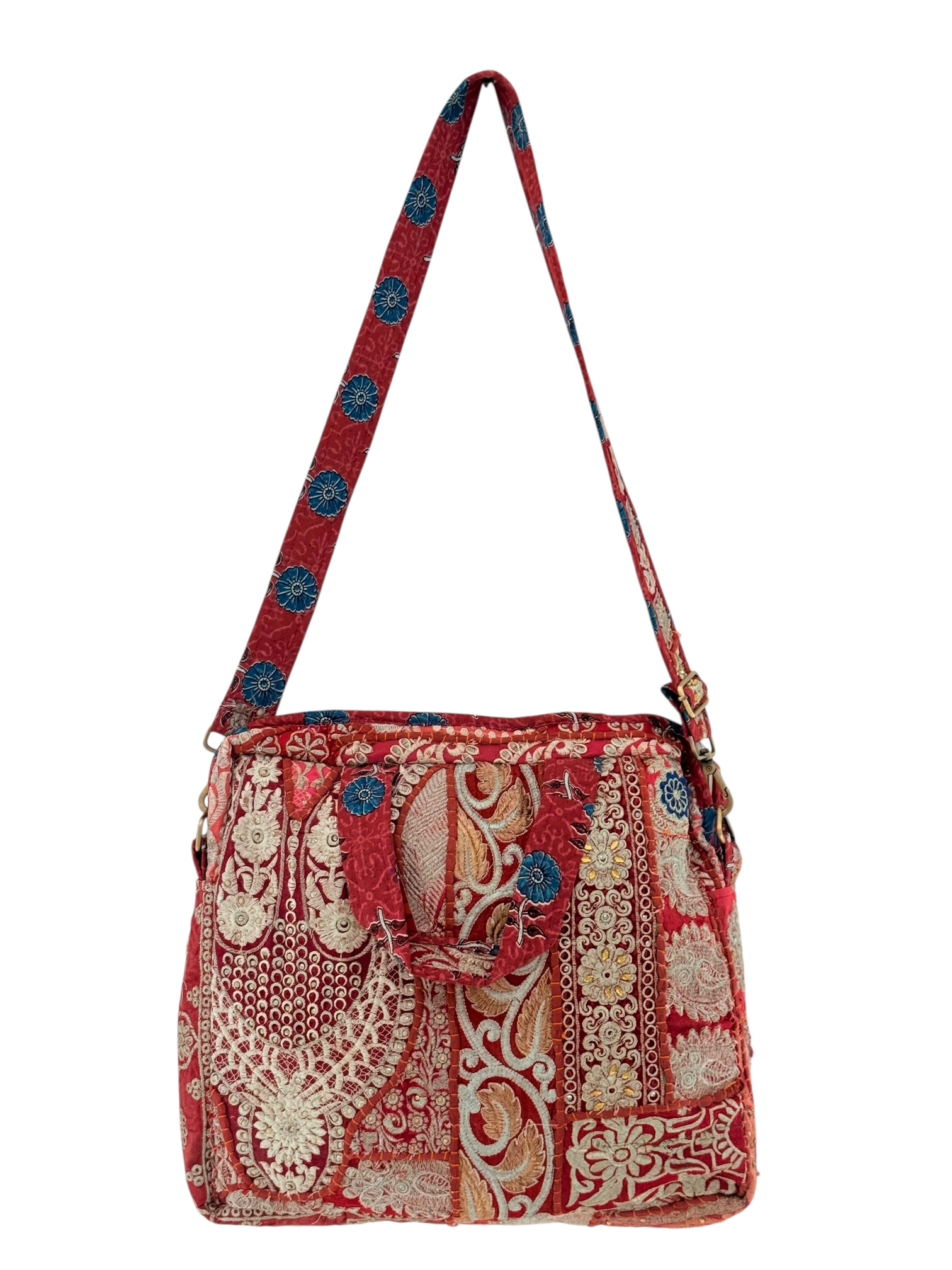Laptoptas Geborduurd India Gold Bordeaux 15 inch