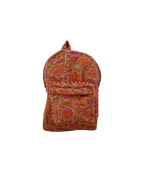 Rugtas / Backpack Kantha Orange Flowers 40x28 cm