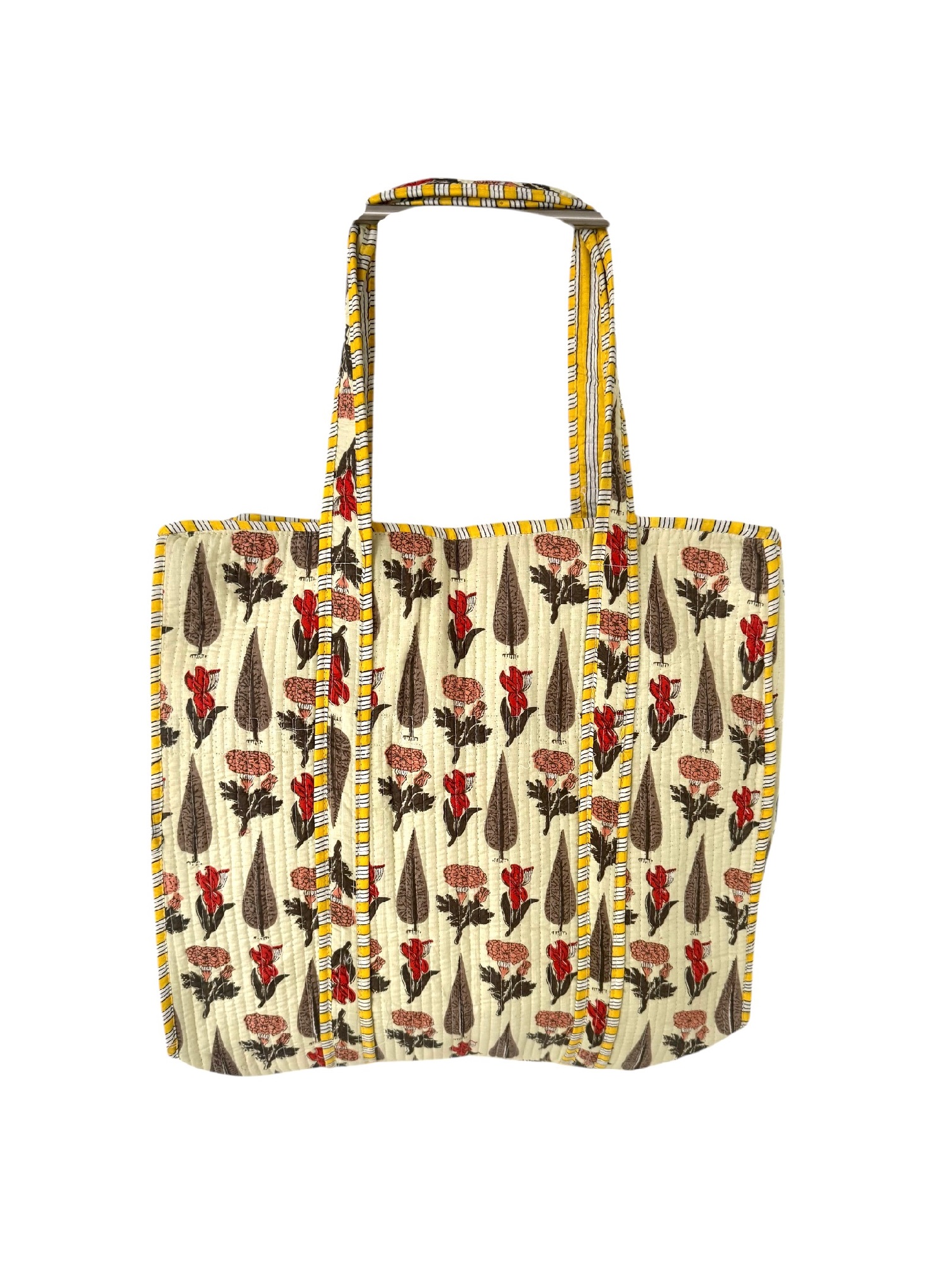 Shoppingbag / Strandtas Kantha Soft Yellow 47x38 cm