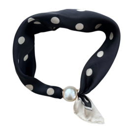 Parelsjaal Magnetische Parel Black Rounds