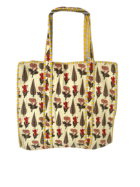Shoppingbag / Strandtas Kantha Soft Yellow 47x38 cm
