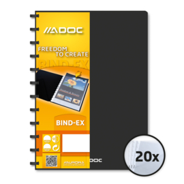 Adoc Bind-Ex A4 Standaard Showmap 20 hoezen Zwart