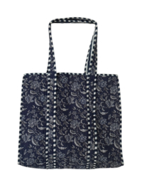 Shoppingbag / Strandtas Kantha Blue Flowers 47x38 cm