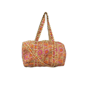 Weekendtas / Reistas Kantha Oranje 49x33 cm