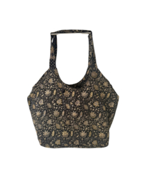 Schoudertas Kantha Gestikt Golden Flowers 49x35 cm
