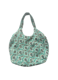 Schoudertas Kantha Gestikt Groen/Blauw 49x35 cm