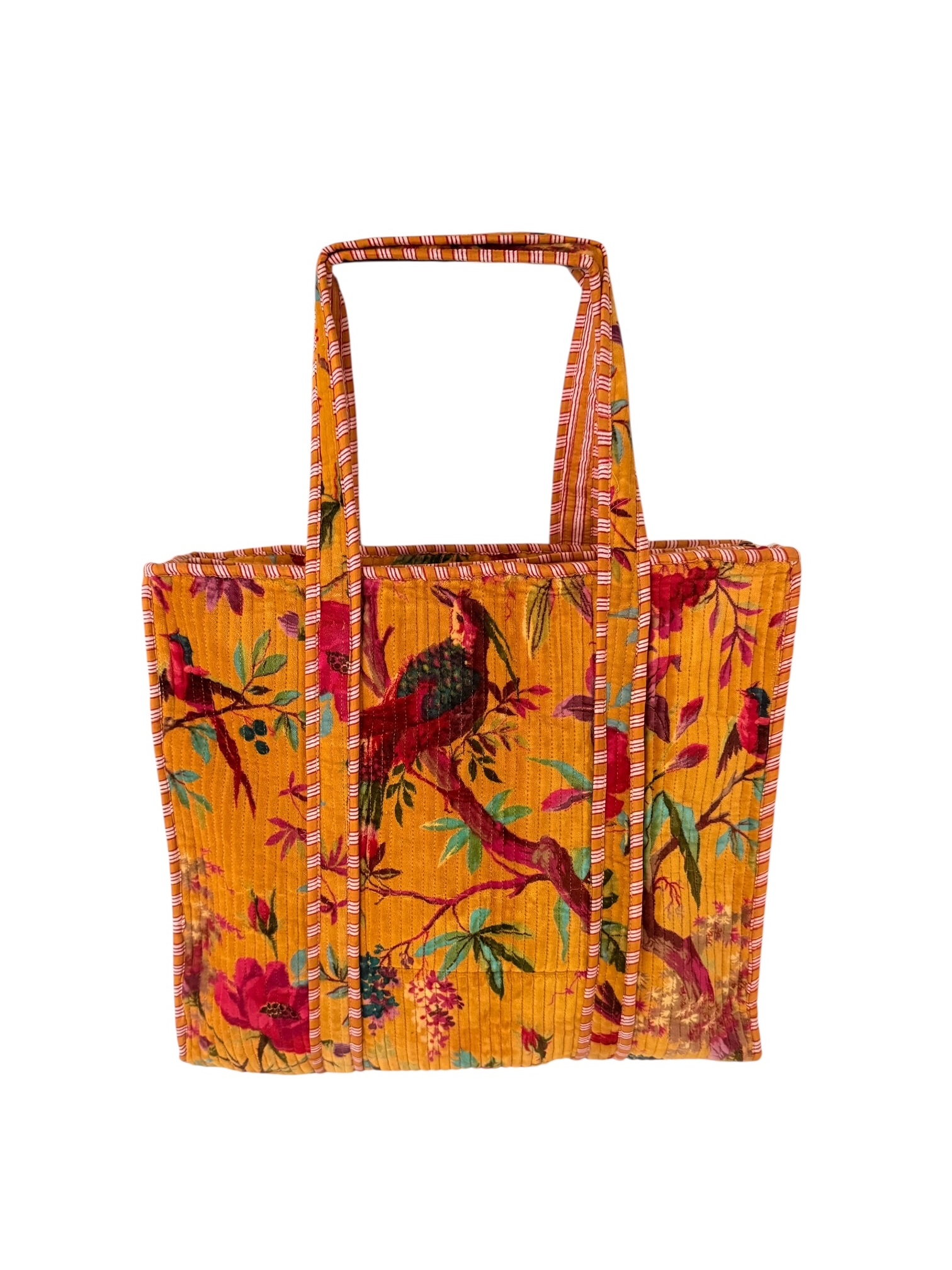 Luxe Shoppingbag / Strandtas Valvet/Fluweel Botanical Oranje 37x48 cm