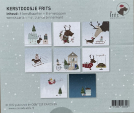 Teckel Frits Kerstkaarten set van 8 dubbele kaarten met envelop B