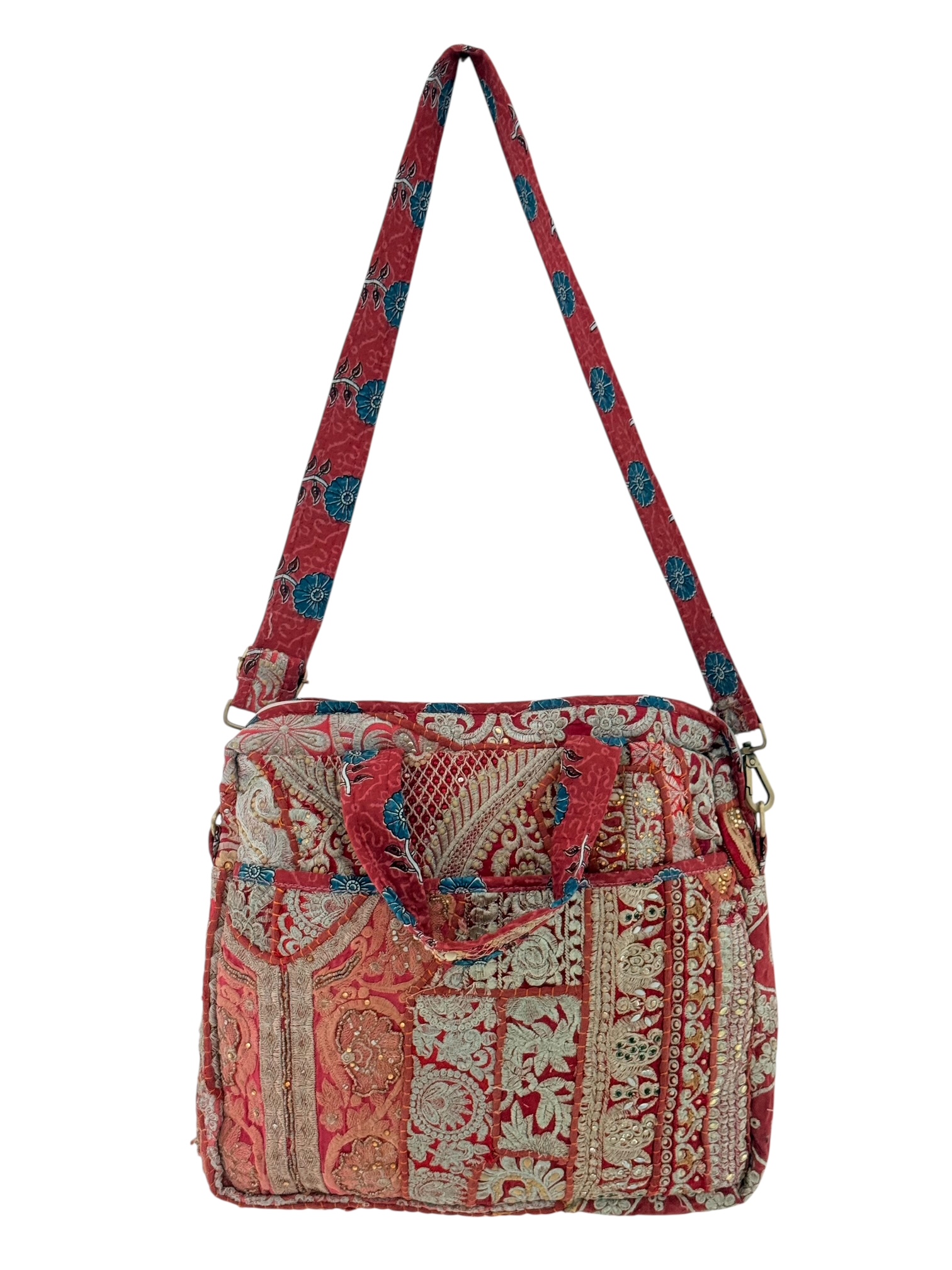 Laptoptas Geborduurd India Gold Bordeaux 15 inch