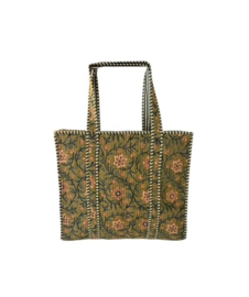Shoppingbag / Strandtas Kantha Green Tiger 47x38 cm