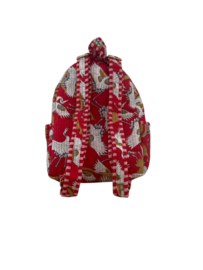 Rugtas / Backpack Kantha Red White birds 40x28 cm