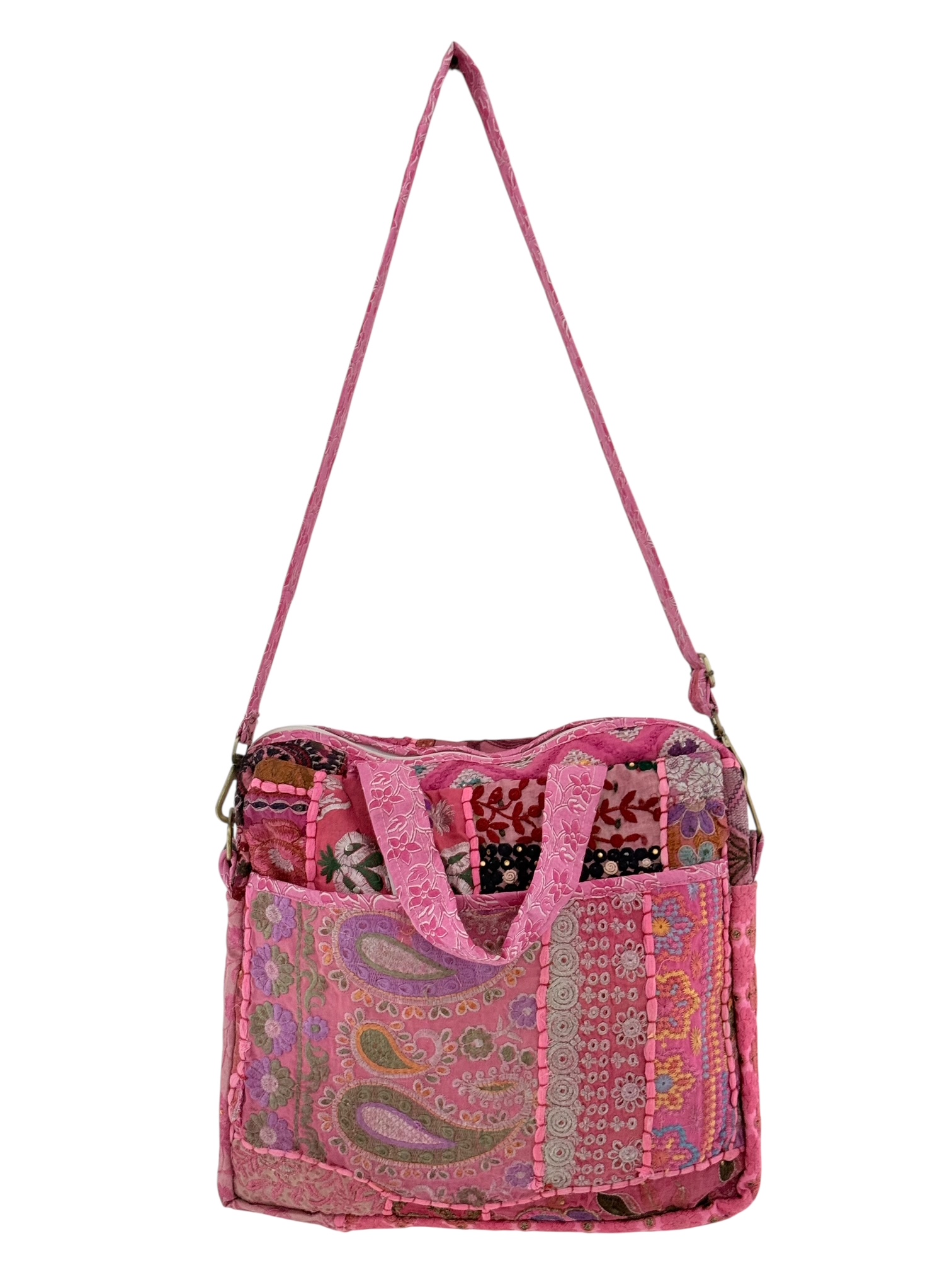 Laptoptas Geborduurd India Pink Paisly 15 inch