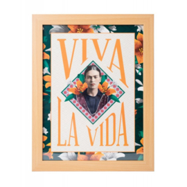 Frida Kahlo Art Print 'Viva la Vida' in fotolijst