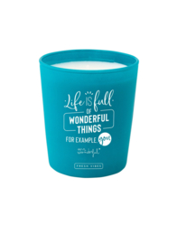 Mr Wonderful Geurkaars in glas Eternal Shine met onderzetter Life is full of wonderful things