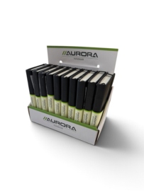 Aurora Notitieboekjes/Notebooks Softcover zwart, A6, geruit 5mm, met elastiek, set van 10
