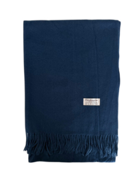 Cashmere Sjaal zacht wol 180x70 cm donkerblauw