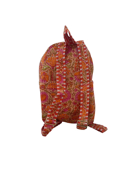 Rugtas / Backpack Kantha Orange Flowers 40x28 cm