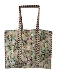 Shoppingbag / Strandtas Kantha Groen Mix 47x38 cm