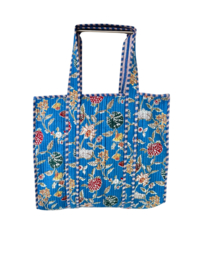 Shoppingbag / Strandtas Kantha Festival Blue 47x38 cm