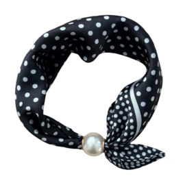Parelsjaal Magnetische Parel Black Dotted