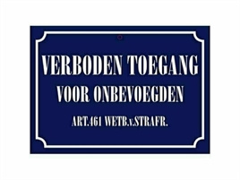 Waakbord verboden terrein