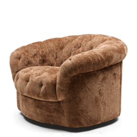 Palma Swivel Armchair, Mélange Weave Cognac