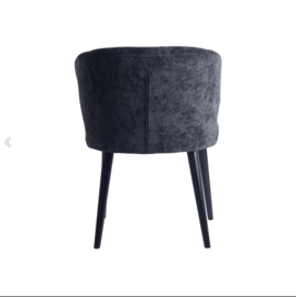 PTMD Fiori Anthracite 0504 Dining Chair Black Wood Legs
