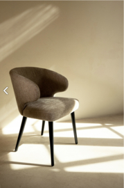 PTMD Fiori Petrol 502 Dining Chair Black Wood Legs