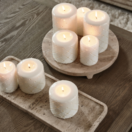 Rivièra Maison Pillar Candle Padded White 7x10