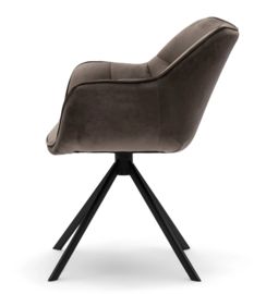 Riviera Maison Carnaby DAC Draaibare Eetkamerstoel Anthracite Velvet