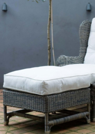 Outdoor Rustic Rattan Nicolas Wing Chair Footstool