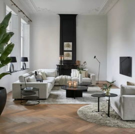Rivièra Maison Stephen chaise, lounge left, rich tweed, antique white