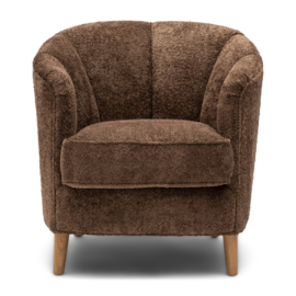 Rue Royale Armchair, Manhattan Weave Umber Brown
