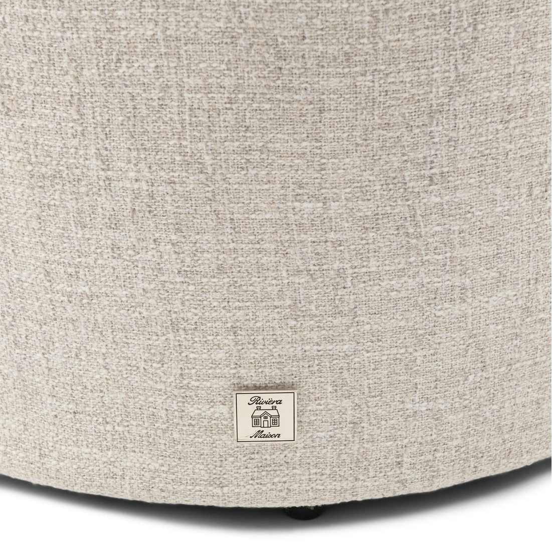 Riviera Maison Park Avenue Poef Footstool Antique White, Rich Tweed