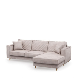 Rivièra Maison Kendall Sofa with Chaise Longue Right, velvet, ivory