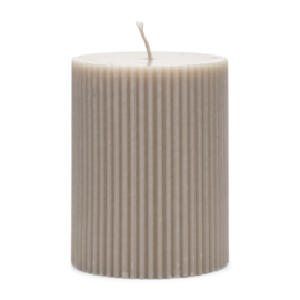 Rivièra Maison Fine Rib Pillar Candle Flax 7x9