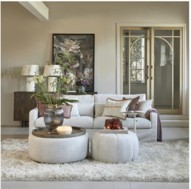 Riviera Maison Falcone Footstool Antique White