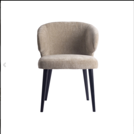 PTMD Fiori Cream 6051 Dining Chair Black Wood Legs