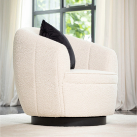 Riviera Maison The Countess Swivel Draaistoel Boucle White Sand