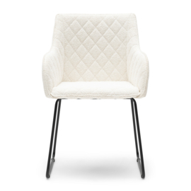 Frisco Drive Dining Armchair, Peluche Bouclé Simply White